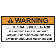 HellermannTyton 596-00498 Solar Label, WARNING GROUNDED CONDUCTORS ENERGIZED..., 4.125
