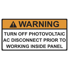 HellermannTyton 596-00499 Solar Label, 2017 Code, WARNING TURN OFF PV PRIOR TO..., 4.125