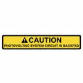 HellermannTyton 596-00587 Solar Label, 2017 Code, CAUTION PHOTOVOLTAIC SYSTEM BACKFED, 4.12" x .75", VL, Yellow, 50/roll