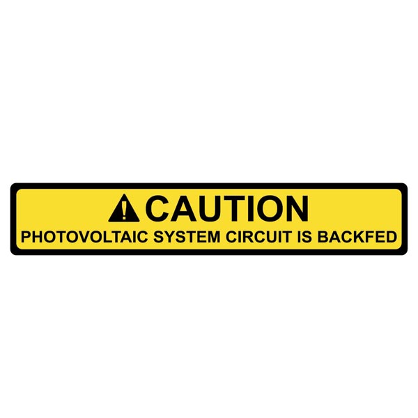 HellermannTyton 596-00587 Solar Label, 2017 Code, CAUTION PHOTOVOLTAIC SYSTEM BACKFED, 4.12" x .75", VL, Yellow, 50/roll