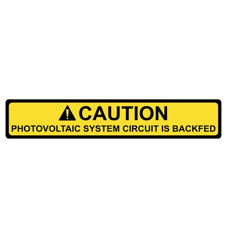 HellermannTyton 596-00587 Solar Label, 2017 Code, CAUTION PHOTOVOLTAIC SYSTEM BACKFED, 4.12" x .75", VL, Yellow, 50/roll