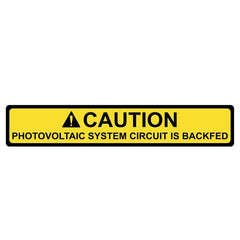HellermannTyton 596-00587 Solar Label, 2017 Code, CAUTION PHOTOVOLTAIC SYSTEM BACKFED, 4.12