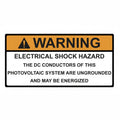 HellermannTyton 596-00588 Solar Label, WARNING ELECTRICAL SHOCK HAZARD, 4.125" x 2.0", VL, Orange/White, 50/roll
