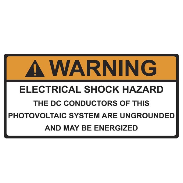 HellermannTyton 596-00588 Solar Label, WARNING ELECTRICAL SHOCK HAZARD, 4.125" x 2.0", VL, Orange/White, 50/roll