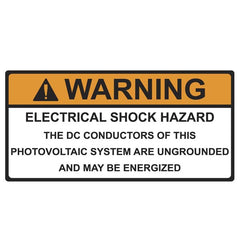 HellermannTyton 596-00588 Solar Label, WARNING ELECTRICAL SHOCK HAZARD, 4.125