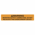 HellermannTyton 596-00589 Solar Label, WARNING INVERTER OUTPUT CONNECTION, 4.125" x .75", VL, Orange, 50/roll