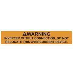 HellermannTyton 596-00589 Solar Label, WARNING INVERTER OUTPUT CONNECTION, 4.125