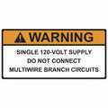 HellermannTyton 596-00591 Solar Label, 2017 Code, WARNING 120-VOLT SUPPLY, 3.75" x 2.0", VL, Orange/White, 50/roll