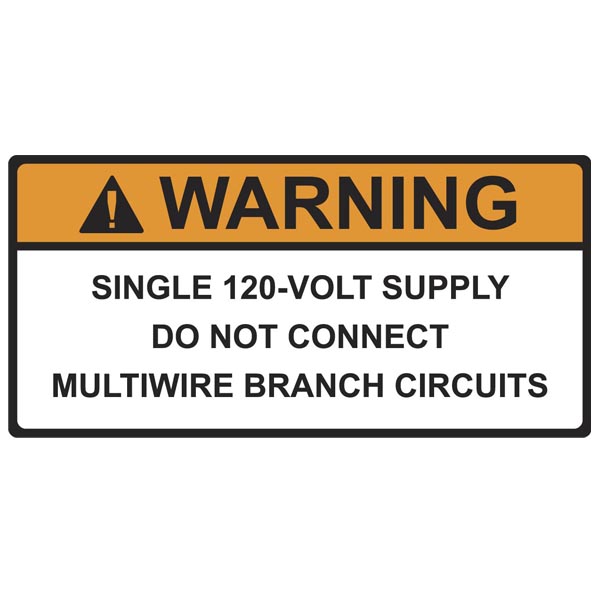 HellermannTyton 596-00591 Solar Label, 2017 Code, WARNING 120-VOLT SUPPLY, 3.75" x 2.0", VL, Orange/White, 50/roll