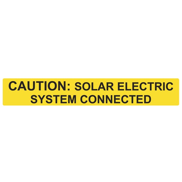 HellermannTyton 596-00613 Solar Label, Reflective, CAUTION SOLAR ELECTRIC SYSTEM CONNECTED, 6.5" x 1.0", Yellow, 50/roll
