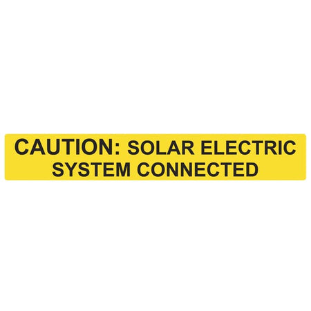HellermannTyton 596-00613 Solar Label, Reflective, CAUTION SOLAR ELECTRIC SYSTEM CONNECTED, 6.5" x 1.0", Yellow, 50/roll