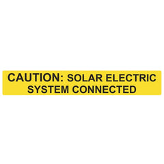 HellermannTyton 596-00613 Solar Label, Reflective, CAUTION SOLAR ELECTRIC SYSTEM CONNECTED, 6.5