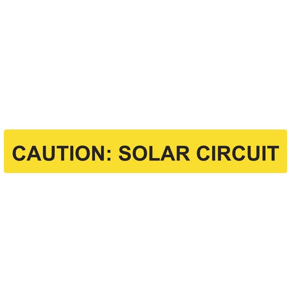 HellermannTyton 596-00615 Solar Label, Reflective, CAUTION SOLAR CIRCUIT, 6.5" x 1.0", VL, Yellow, 50/roll