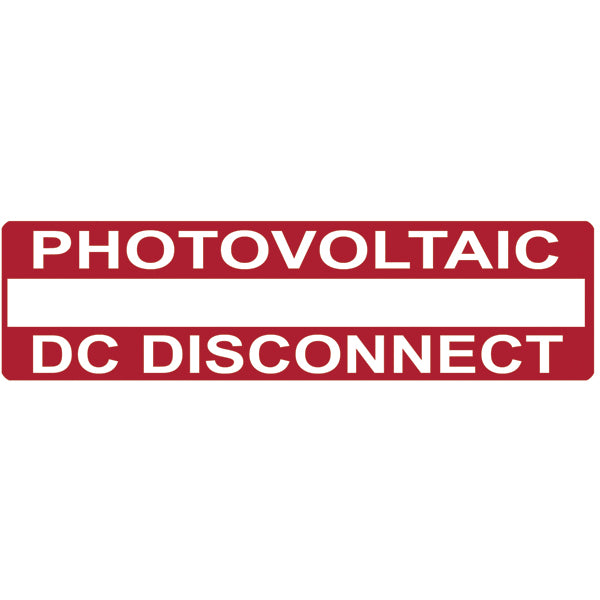 HellermannTyton 596-00651 Solar Label, Printable, PHOTOVOLTAIC DC DISCONNECT, 3.75" x 1.0", PET, Red, 50/roll