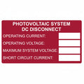 HellermannTyton 596-00654 Solar Label, Printable, DC Rating, 3.75" x 2.0", PET, Red, 50/roll