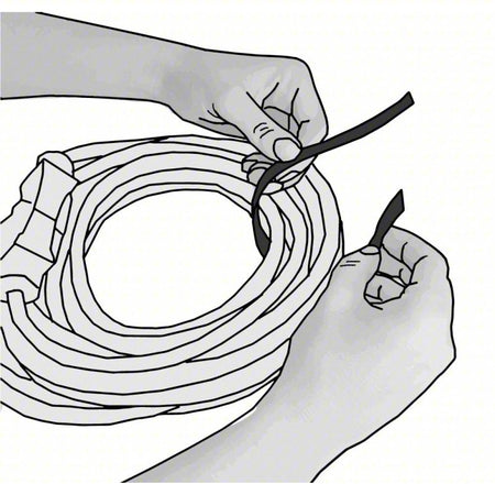 VELCRO BRAND Hook-and-Loop Cable Tie Roll: 75 ft Lg, 2 in Wd, 29 lb Tensile Strength, Black