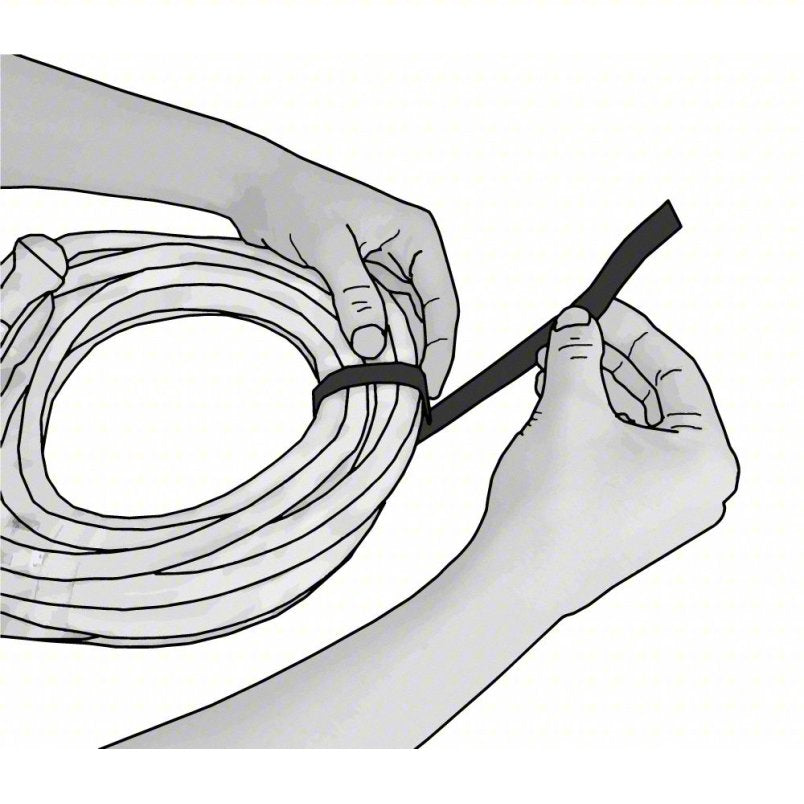 VELCRO BRAND Hook-and-Loop Cable Tie Roll: 75 ft Lg, 2 in Wd, 29 lb Tensile Strength, Black
