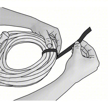 VELCRO BRAND Hook-and-Loop Cable Tie Roll: 75 ft Lg, 2 in Wd, 29 lb Tensile Strength, Black