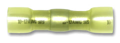 12-10 AWG Yellow Crimp, Solder and Seal Butt Connector 100/bag