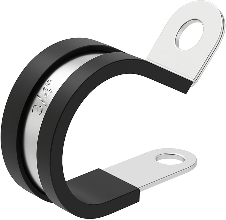 3/4" Rubber Lined Steel P-Clamp 100/bag