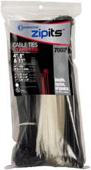 600 Piece Assorted Black & Natural Cable Tie Tube