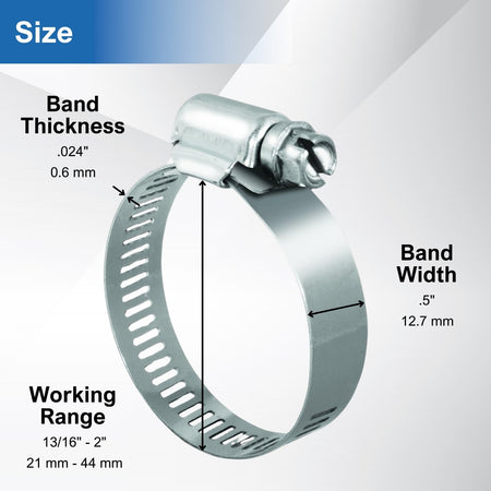 #20S All Stainless Steel Hose Clamp 10/box