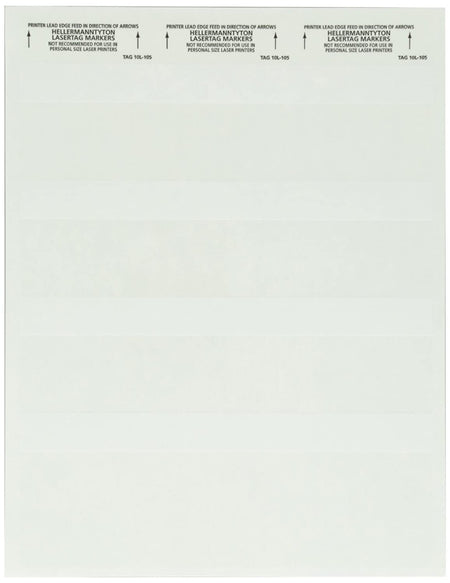 HellermannTyton TAG10L-105 Laser Tag Label, Self-Laminating, 2.0" x .75" x 2.25", 16 Per Sheet, PET, White, 1000/pkg