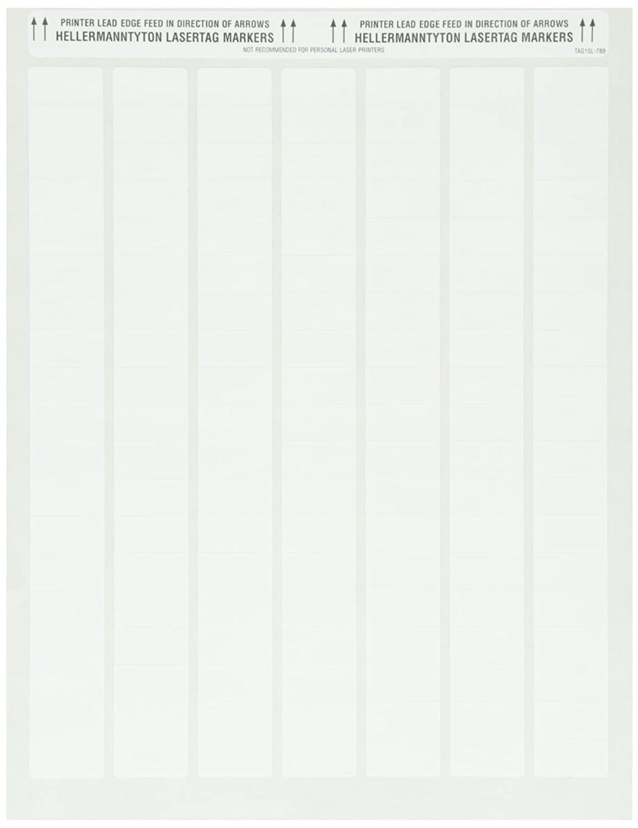 HellermannTyton TAG15L-789 Laser Tag Label, 1.0" x .50", 133 Per Sheet, PET, White 5000/pkg