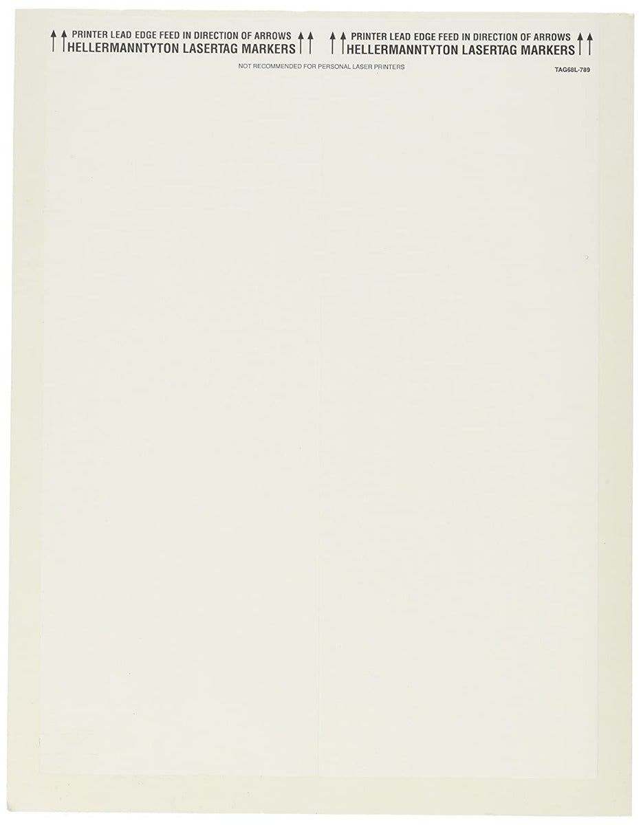HellermannTyton TAG64L-105 Laser Tag Label, Self-Laminating, 1.17" x .83" x 3.33", 18 Per Sheet, PET, White, 1000/pkg