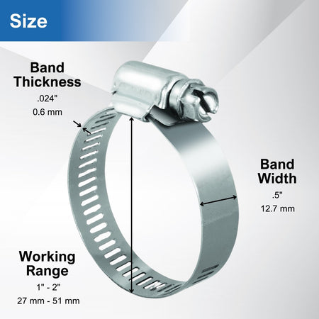 #24S All Stainless Steel Hose Clamp 10/box