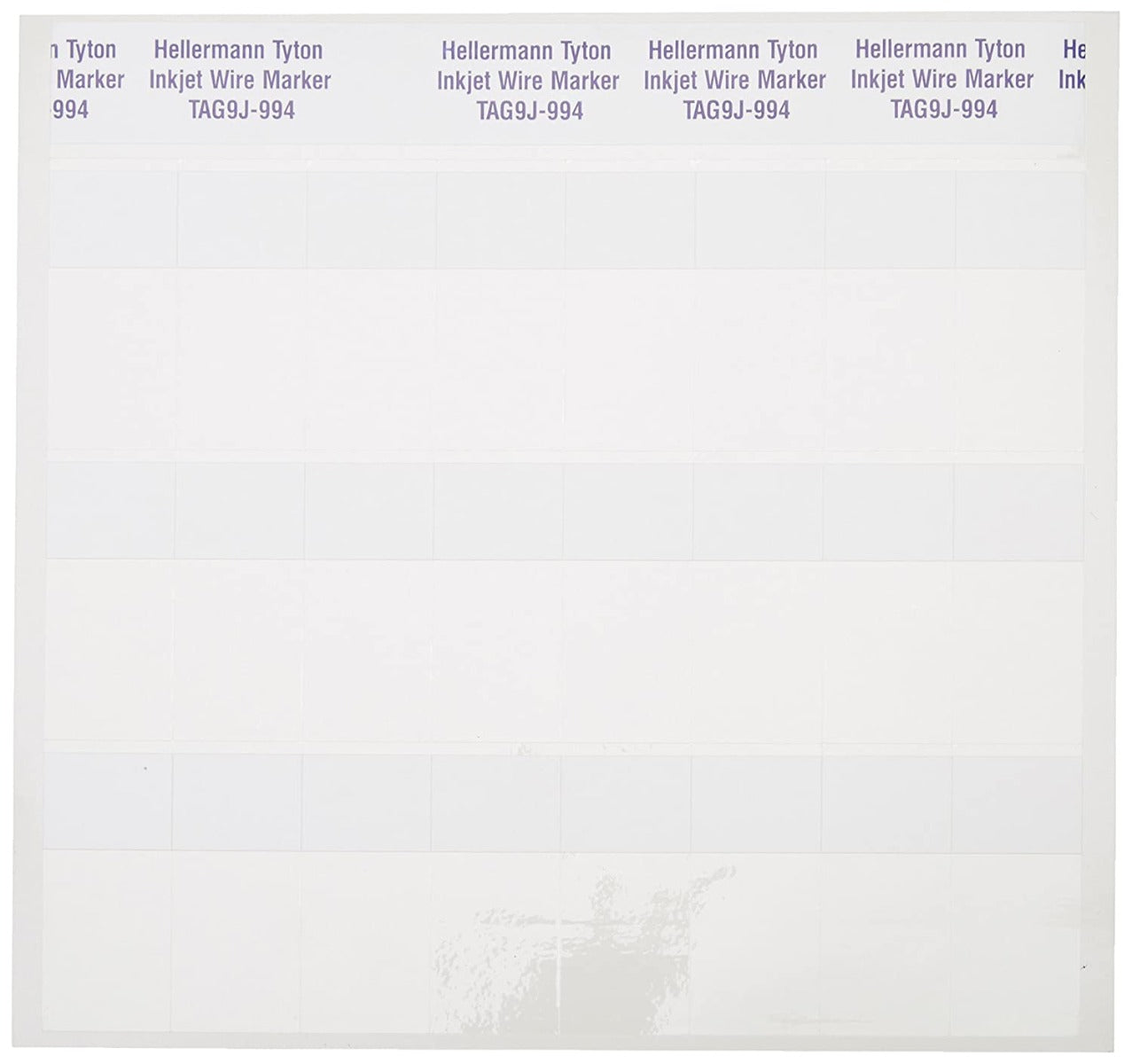 HellermannTyton TAG9J-994 Ink Jet Label, Self-Laminating, 1.0" x .75" x 2.25", 24 Per Sheet, PET, White, 1000/pkg