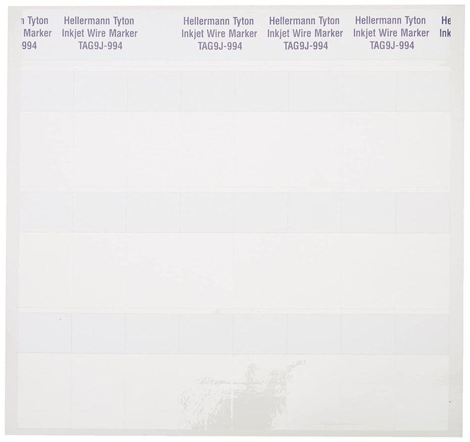 HellermannTyton TAG9J-994 Ink Jet Label, Self-Laminating, 1.0" x .75" x 2.25", 24 Per Sheet, PET, White, 1000/pkg
