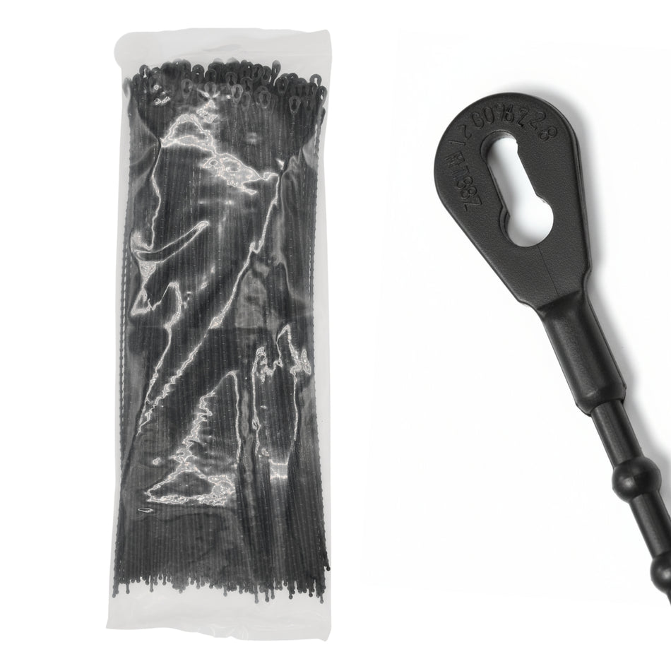 14" 75lb UV Black Beaded Cable Ties 250/bag Part # Bead-14-75-0H