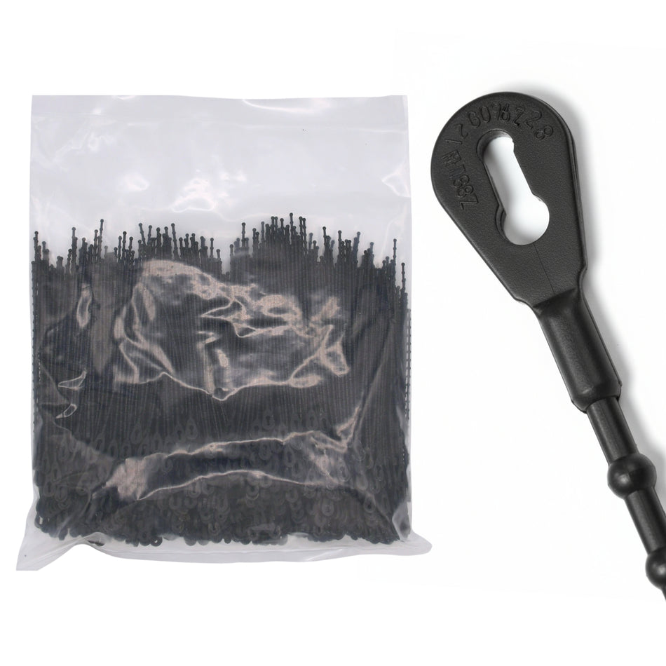 6" 75lb UV Black Beaded Cable Ties 1,000/bag Part # Bead-6-75-0M