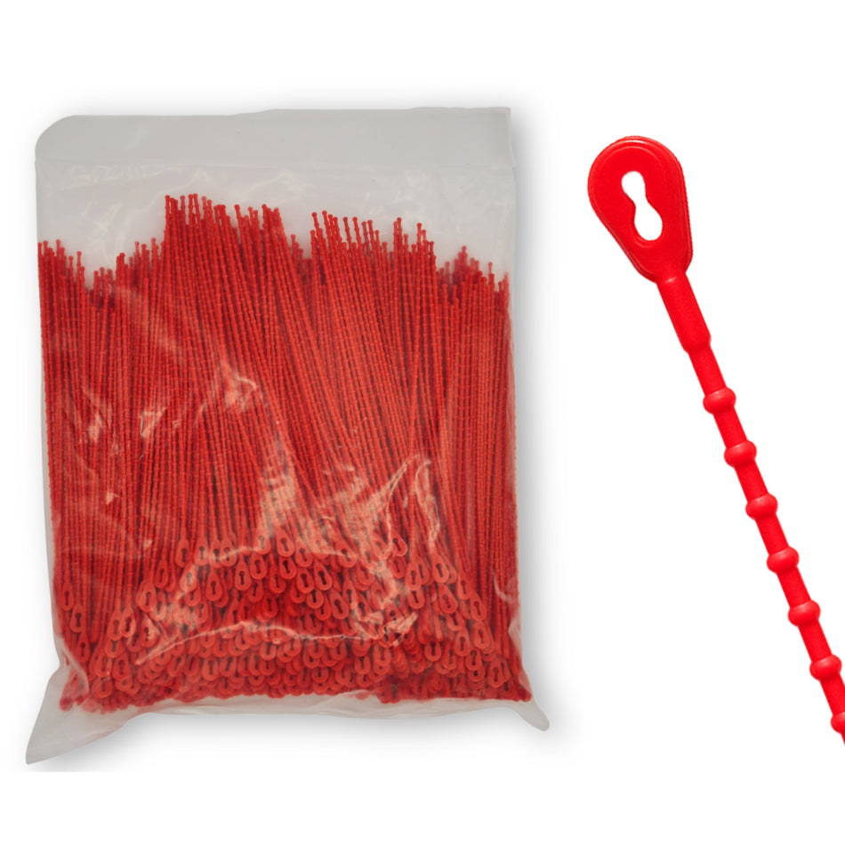 8.9" 75lb Red Bead Tie 1,000/bag, Part #Bead-8-75-0M-Red