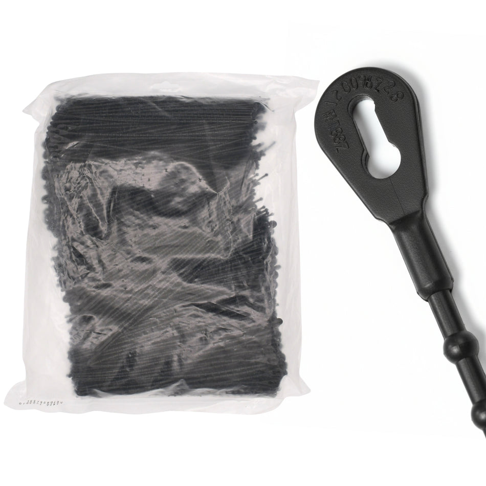 8" 75lb UV Black Beaded Cable Ties 1,000/bag Part # Bead-8-75-0M