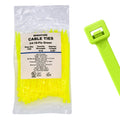 4" 18lb Fluorescent Green Cable Ties 100/bag Part # C4-18-Flo Green