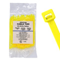 4" 18lb Fluorescent Yellow Cable Ties 100/bag Part # C4-18-Flo Yellow