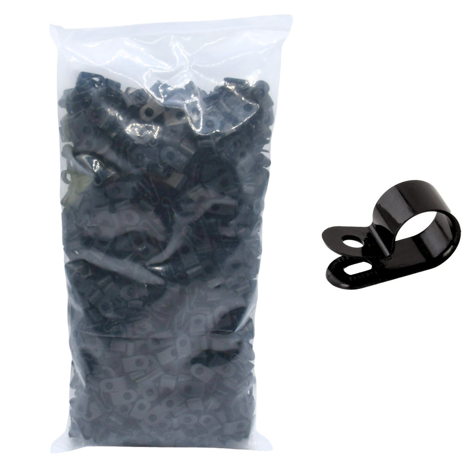 1/8" Black Light Duty Cable Clamp 3/8" wide, 1000/bag, CC3-1/8-0M