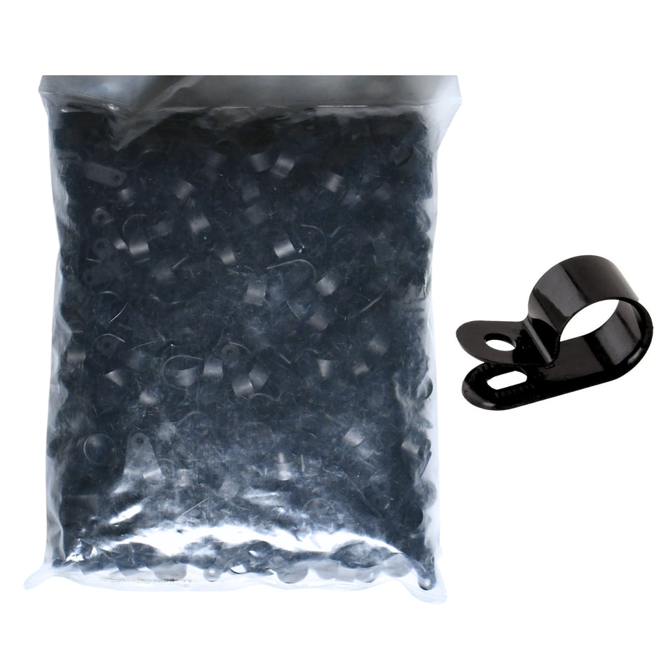 Black Cable Clamp 3/4" closed, 1/2" wide 500/bag Part #CC5-3/4-0D