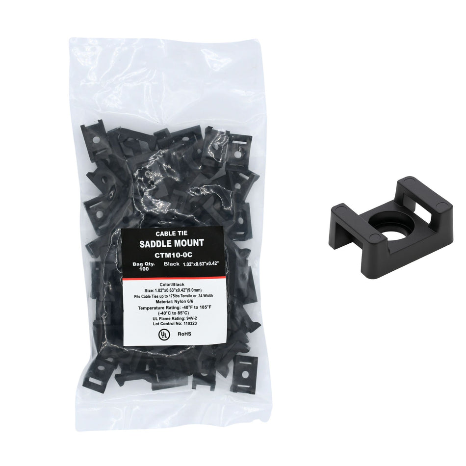 Saddle Support Mounting Base UV Black #10 Screw 100/bag Part #CTM10-0C