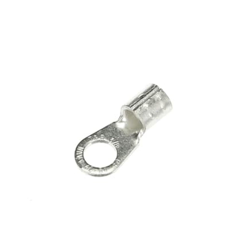 Sta-Kon Non-Insulated Ring Terminal, 4 AWG, 3/8 in Stud, Metallic, 20 Pack