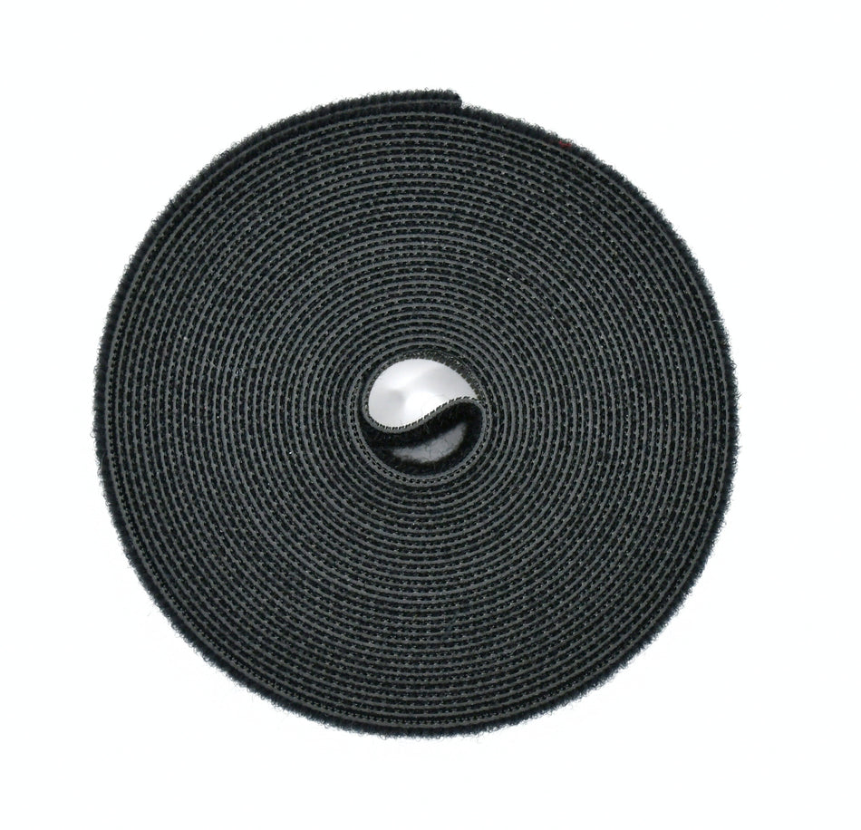 Grizzly Supply 1/2” Black Hook and Loop Continuous Roll 15ft/roll
