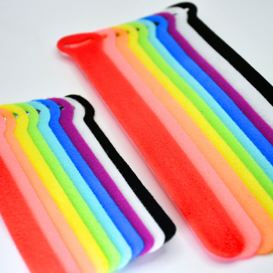 Grizzly Supply 5", 8" Colored Hook and Loop Cable Tie 20/pk