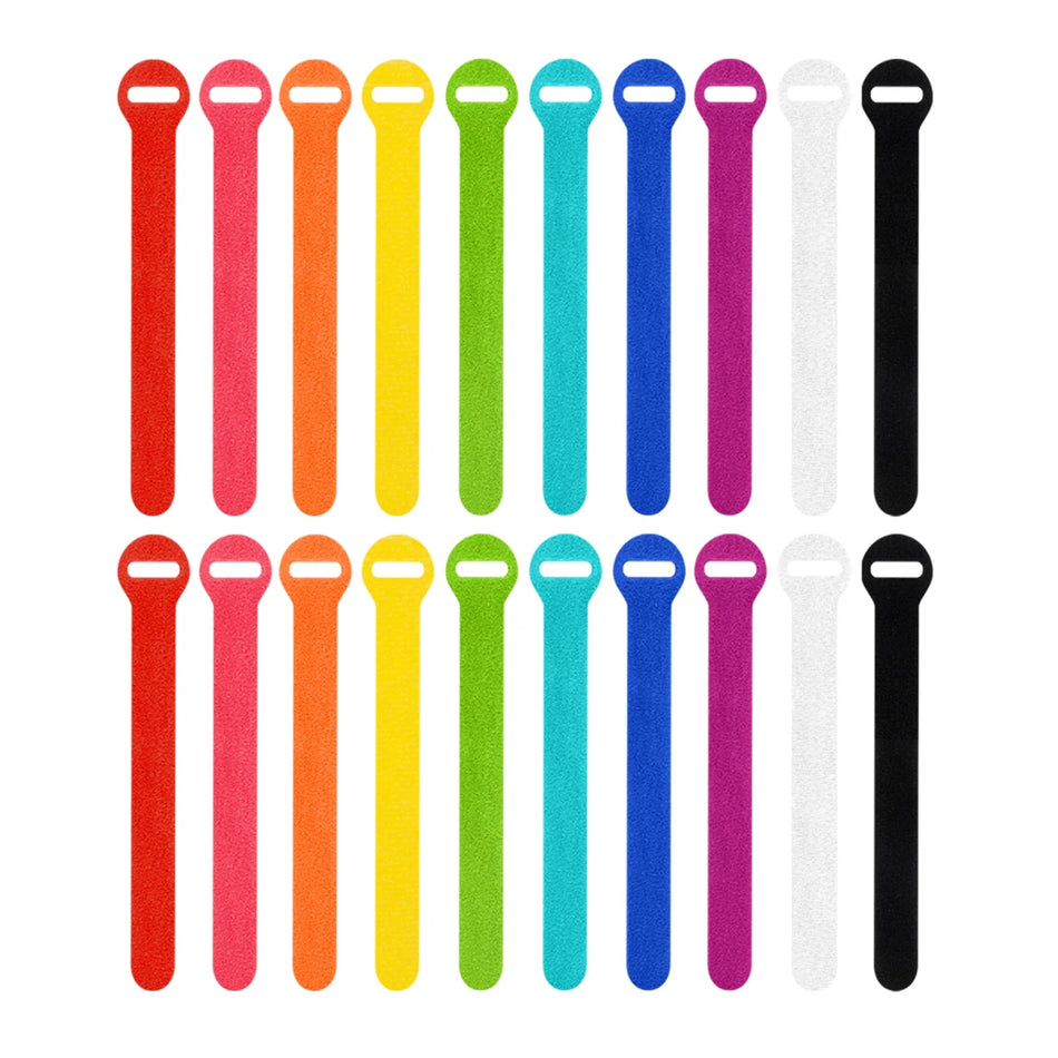 Grizzly Supply 5" Colored Hook and Loop Cable Tie 20/pk
