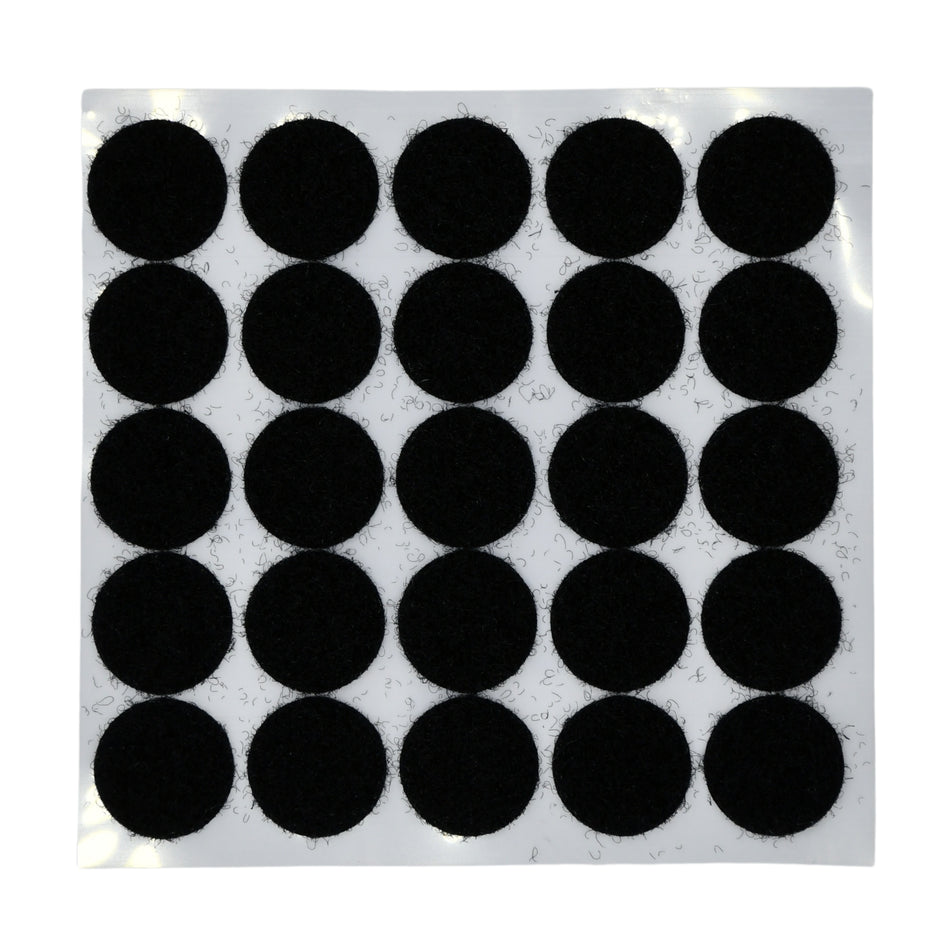 Grizzly Supply .75" Black Adhesive Hook and Loop Dot 25/pk