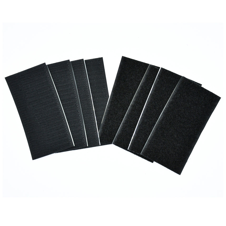 Grizzly Supply 4"x2" Black Adhesive Hook and Loop Strip 4/pk