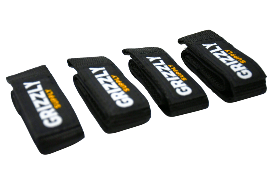 Grizzly Supply 9" Black Hook and Loop Bundle Strap 4/pk