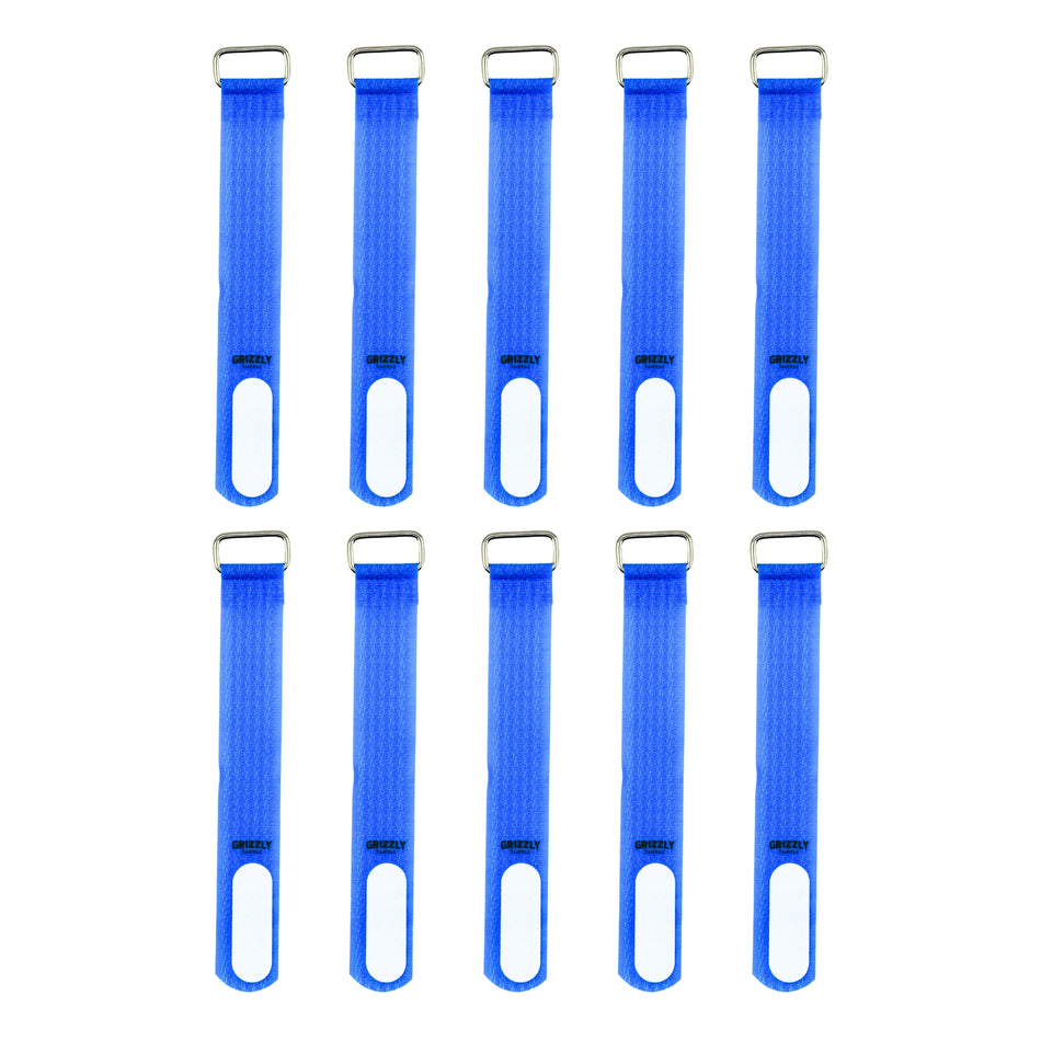 Grizzly Supply 5" Blue Hook and Loop Cinch Strap 10/pk