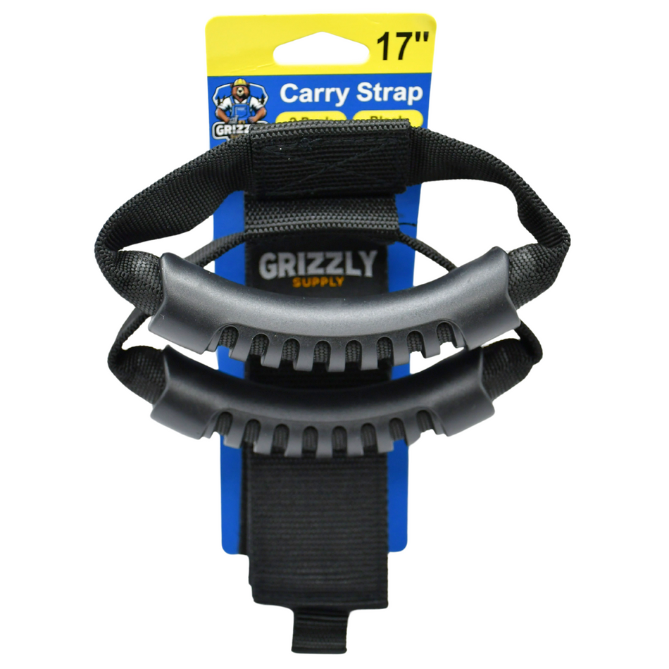 Grizzly Supply 17" Black Carry Strap with Handle 2/pk